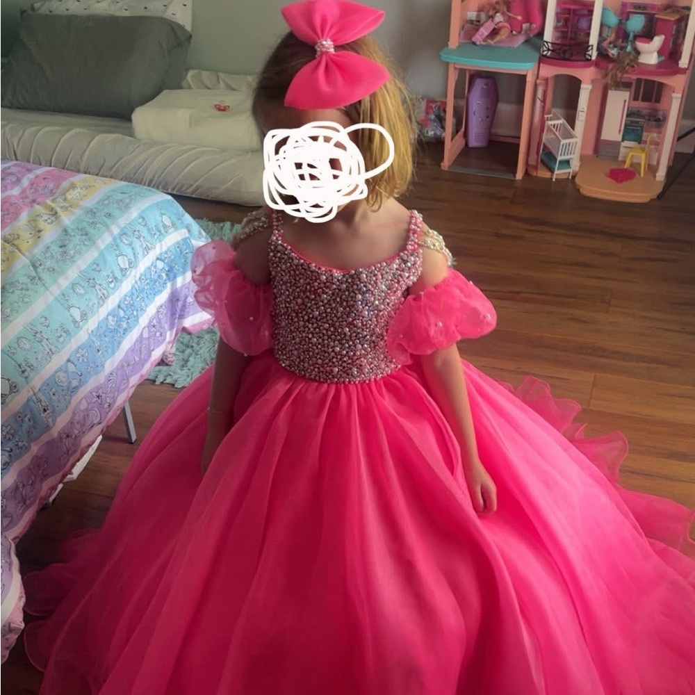 Pink Dandan Li pageant gown dress